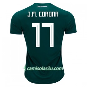 Camisolas de Futebol México J.M.Corona 17 Equipamento Principal Copa do Mundo 2018 Manga Curta